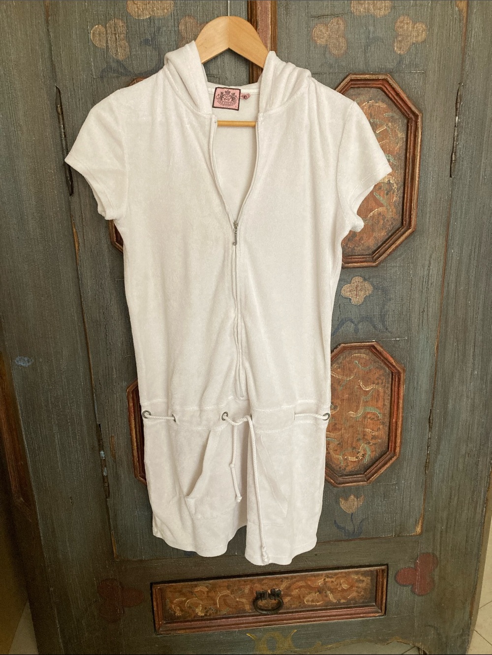 Juicy Couture Cream Hooded Zip Romper